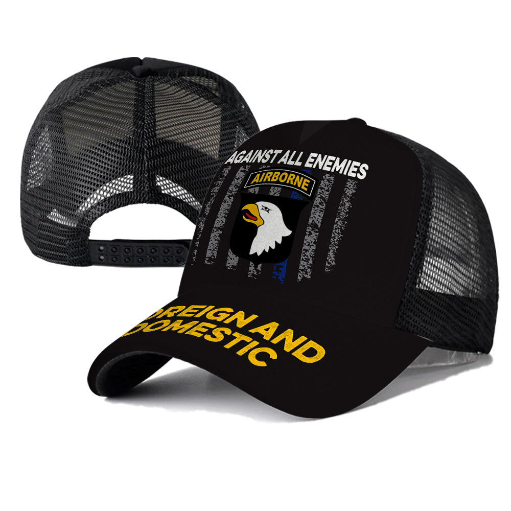 Veteran Custom Cap Against All Enemies Foreign And Domestic Personalized Gift