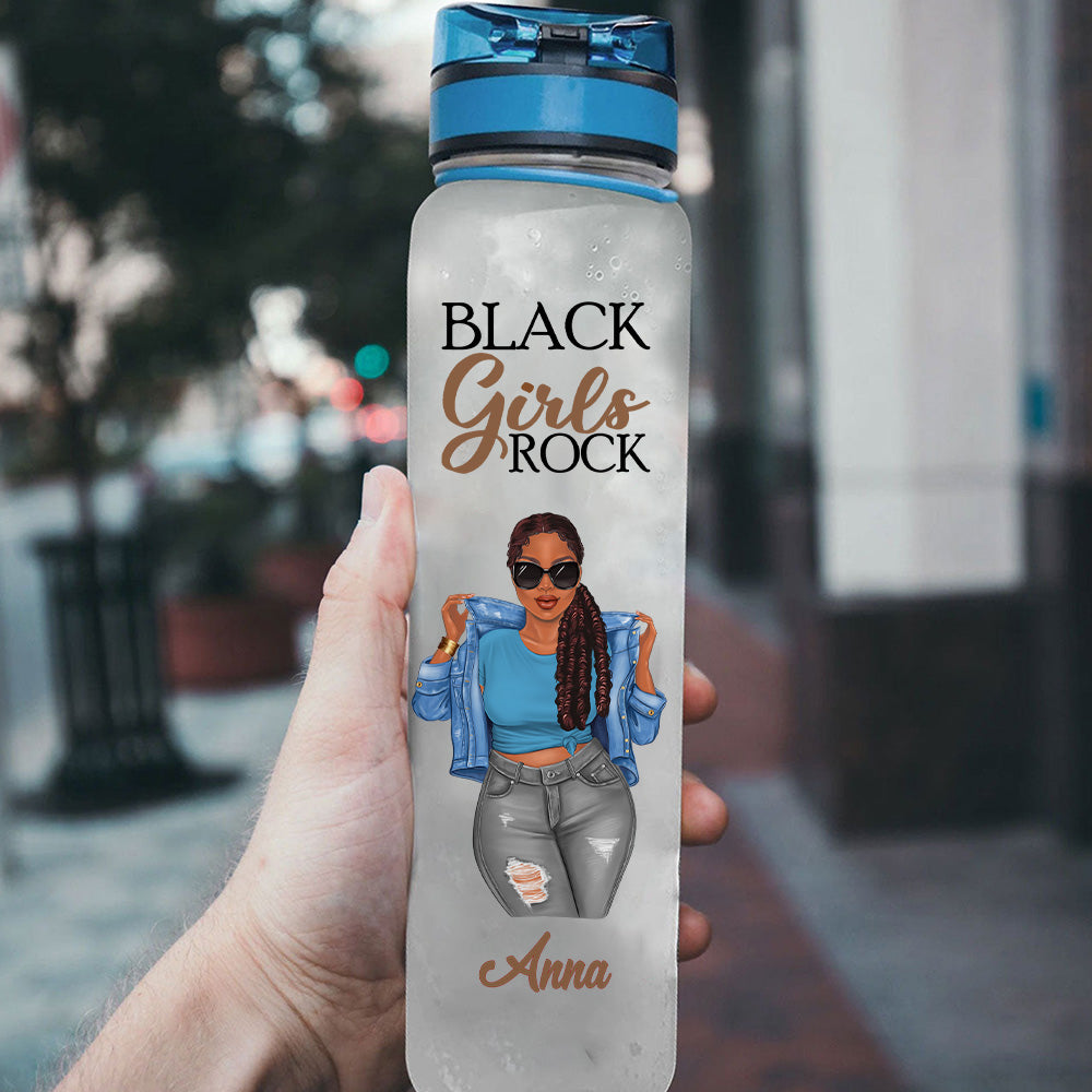 Black Girls Custom Tracker Bottle God Says I Am Personalized Gift