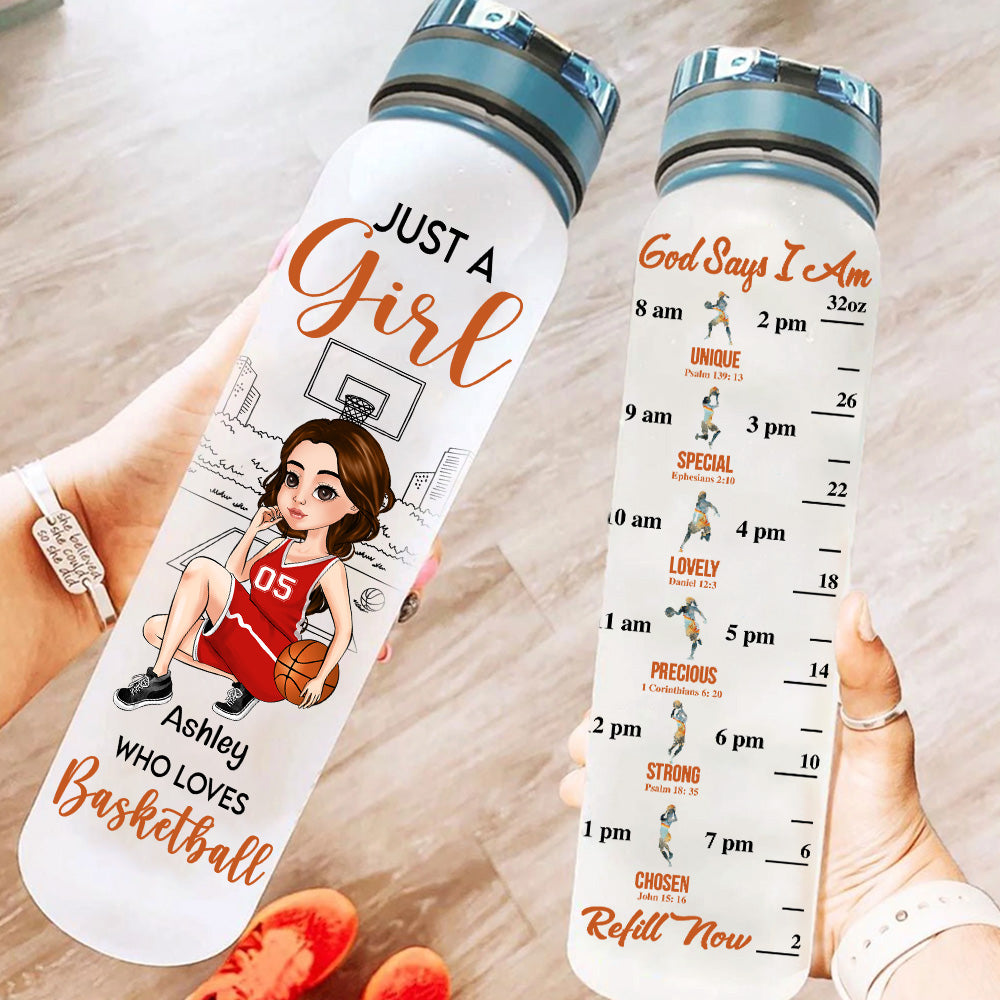 Basketball Custom Tracker Bottle God Says I Am Personalized Gift