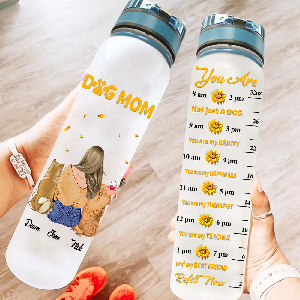 Dog Mom Custom Tracker Bottle You Are Not Just A Dog Sunflower Personalized Gift