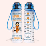 Cat Custom Tracker Bottle Drink Your Water Right Meow Human Servant Personalized Gift