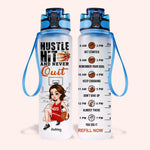 Basketball Girl Custom Tracker Bottle Hustle Hit And Never Quit Personalized Gift