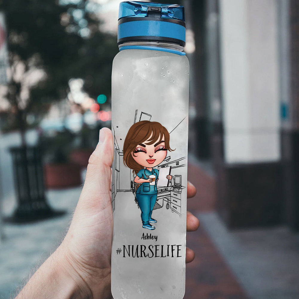 Nurse Custom Tracker Bottle Nurse Life God Says I Am Personalized Gift