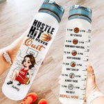 Basketball Girl Custom Tracker Bottle Hustle Hit And Never Quit Personalized Gift