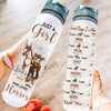 Horse Custom Tracker Bottle Just A Girl Who Loves Horses God Says I Am Personalized Gift