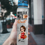 Basketball Girl Custom Tracker Bottle Hustle Hit And Never Quit Personalized Gift