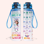 Unicorn Custom Tracker Bottle Suck It Up Buttercup Drink Your Effin Water Personalized Gift