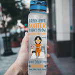 Cat Custom Tracker Bottle Drink Your Water Right Meow Human Servant Personalized Gift