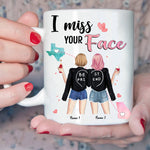 Bestie Custom Mug I Miss Your Face Long Distance Friendship Personalized Best Friend Gift