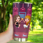 Bestie Custom Tumbler All The Best Friendships Are We Drunk Doll Neon Personalized Best Friend Gift