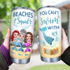 Mermaid Custom Tumbler Beaches Squad You Can&#39;t Swim With Us Personalized Best Friend Gift