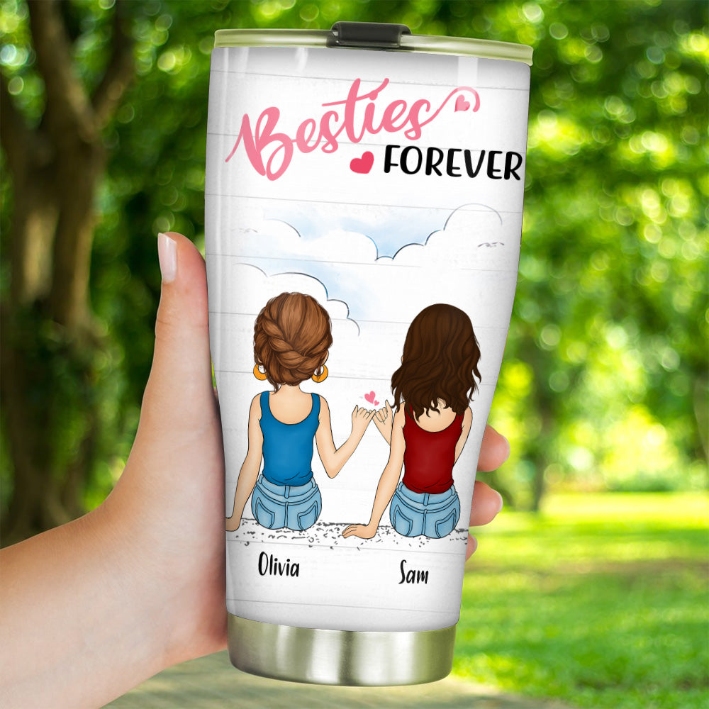 Bestie Custom Tumbler Because Of You I Laugh A Little Harder Personalized Best Friend Gift