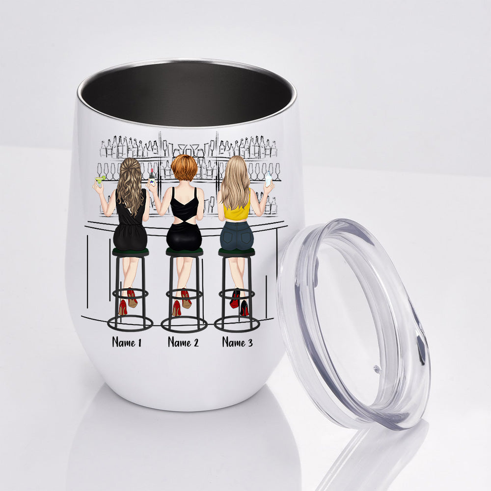 Couple Custom Wine Tumbler Are We Drunk Bitch We Might Be Bar Personalized Best Friend Gift