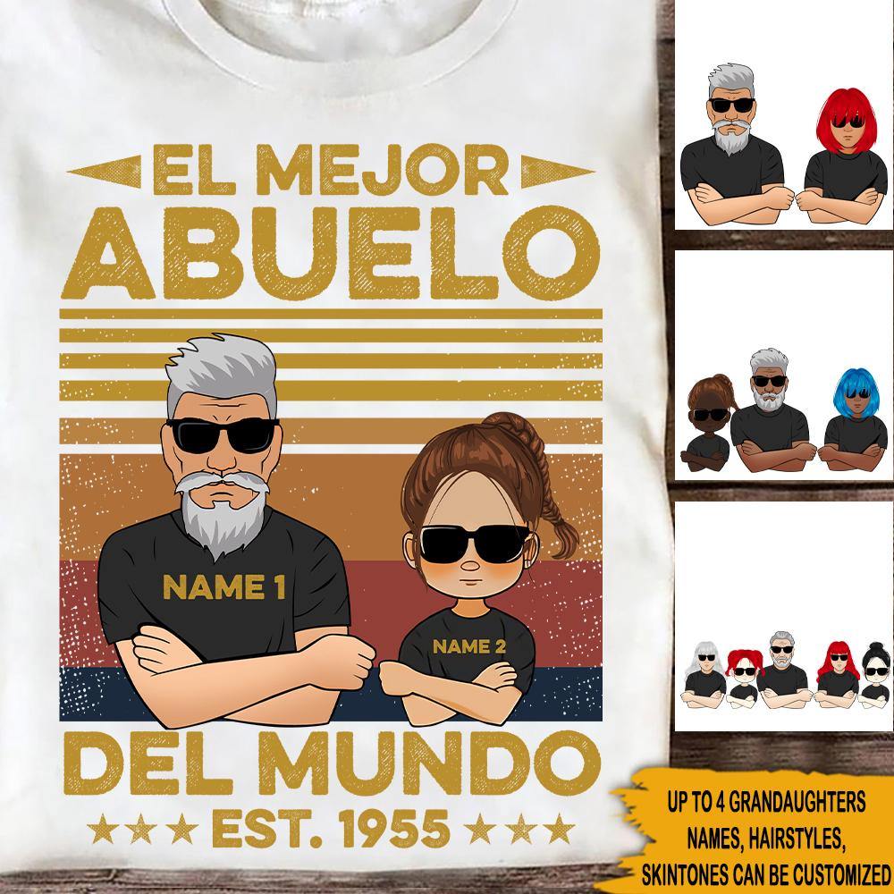 Abuelo Custom Spanish T Shirt World's Best Grandpa Personalized Gift - PERSONAL84