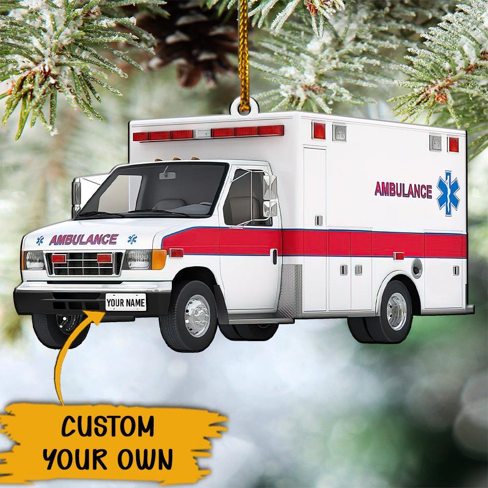 Ambulance Custom Ornament Ambulance Car Christmas Personalized Gift - PERSONAL84