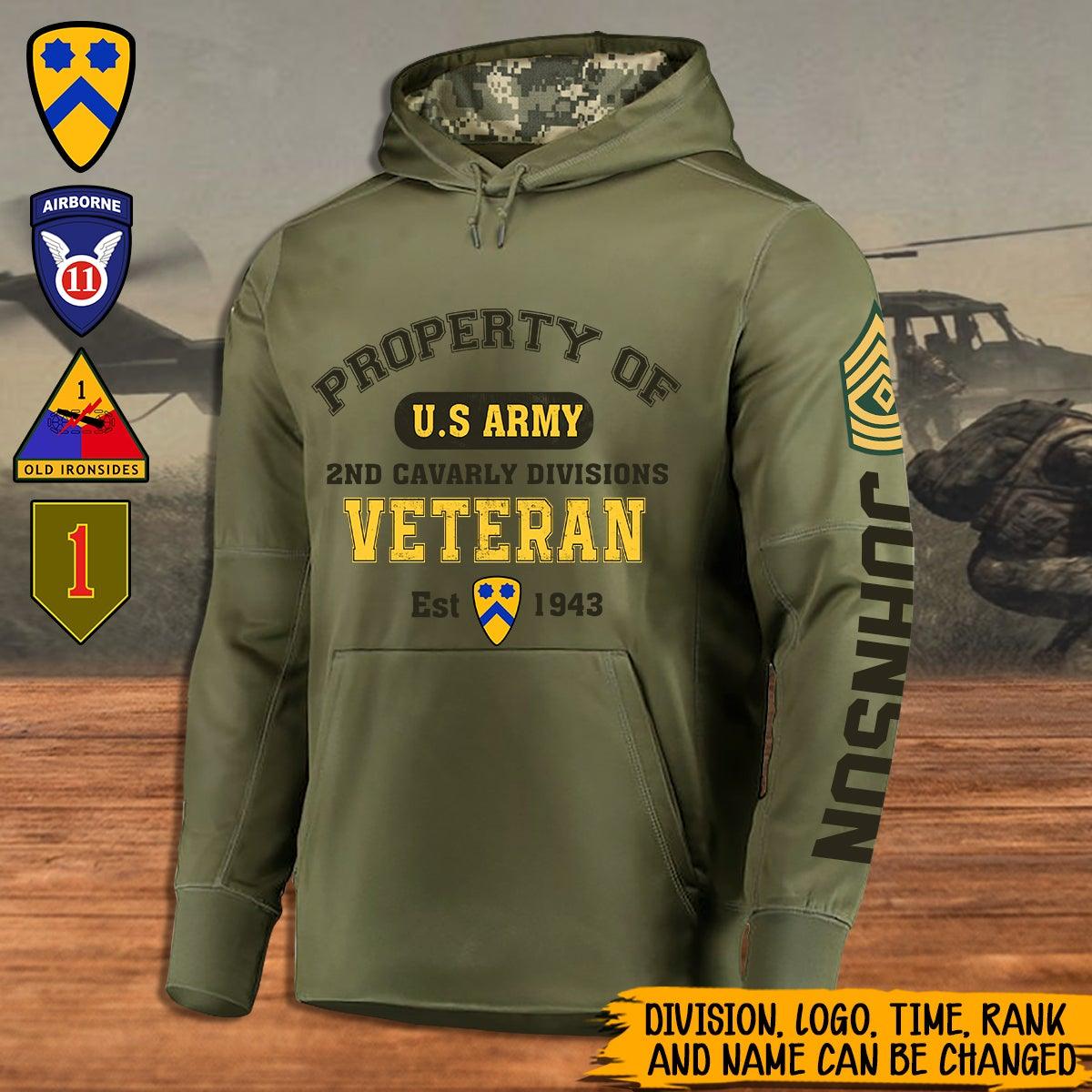 Army Veteran Custom Hoodie Property Of U.S Army Personalized Gift