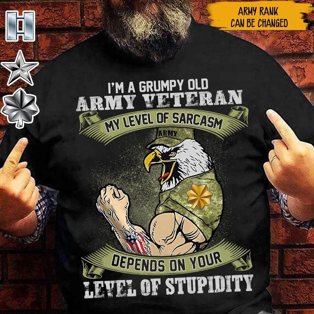 Veteran Shirt, Navy Shirt, I'm A Grumpy Old Navy Veteran, My Level