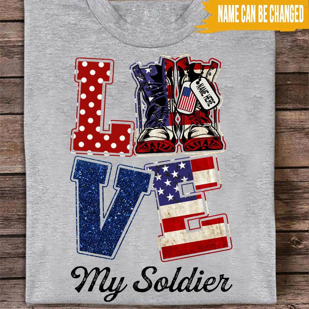 Army Wife Custom T Shirt Love My Soldier Personalized Gift - PERSONAL84