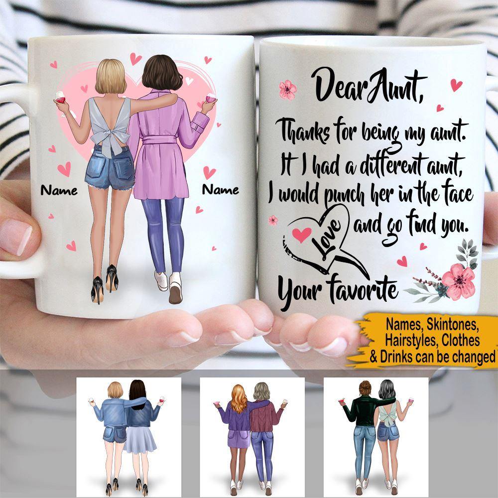 Auntie Mother's Day Custom Mug Thanks For Being My Aunt Personalized Gift - PERSONAL84