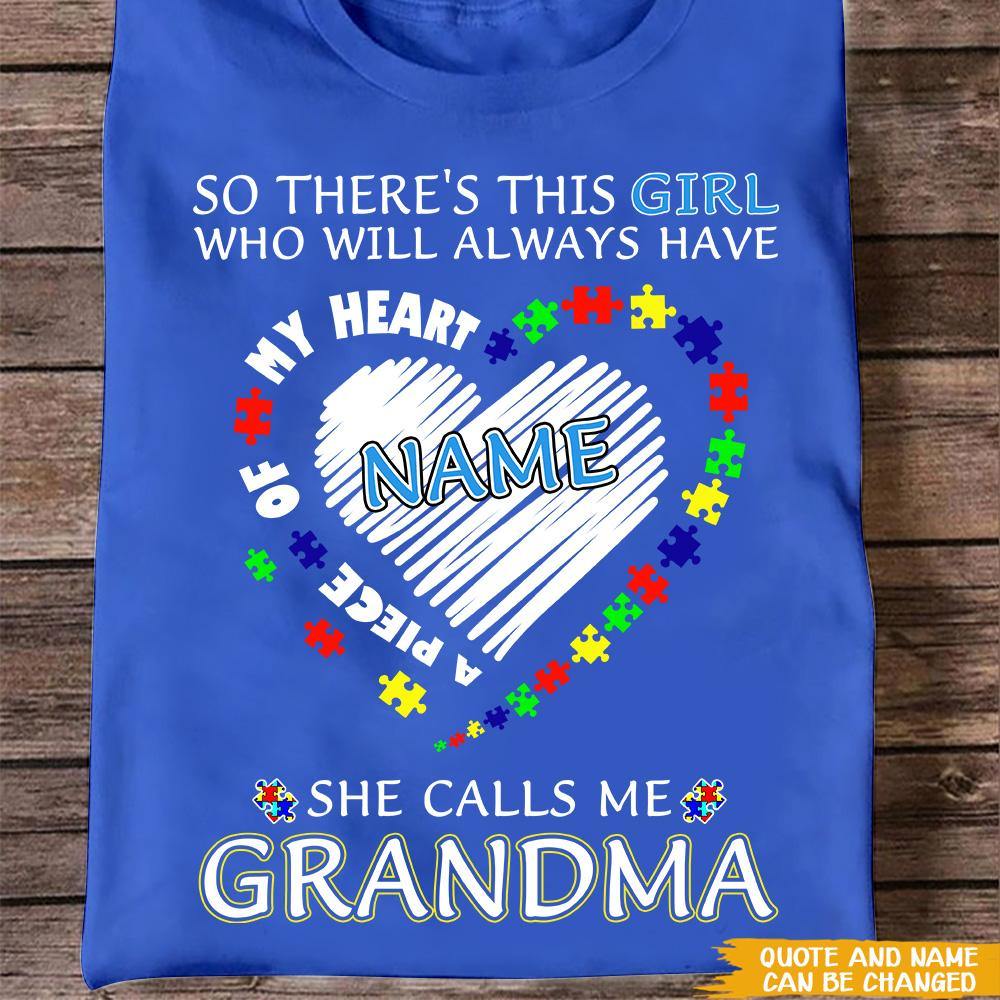 Autism Custom T Shirt So There's This Kid Who Will Always Have A Piece Of My Heart Personalized Gift - PERSONAL84