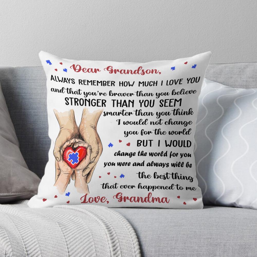 Autism X Family Pillow Customized Dear Grandson Personalized Gift - PERSONAL84