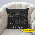 Aviation Aircraft Custom Pillow Pilot Six Flight Instruments Personalized Gift - PERSONAL84