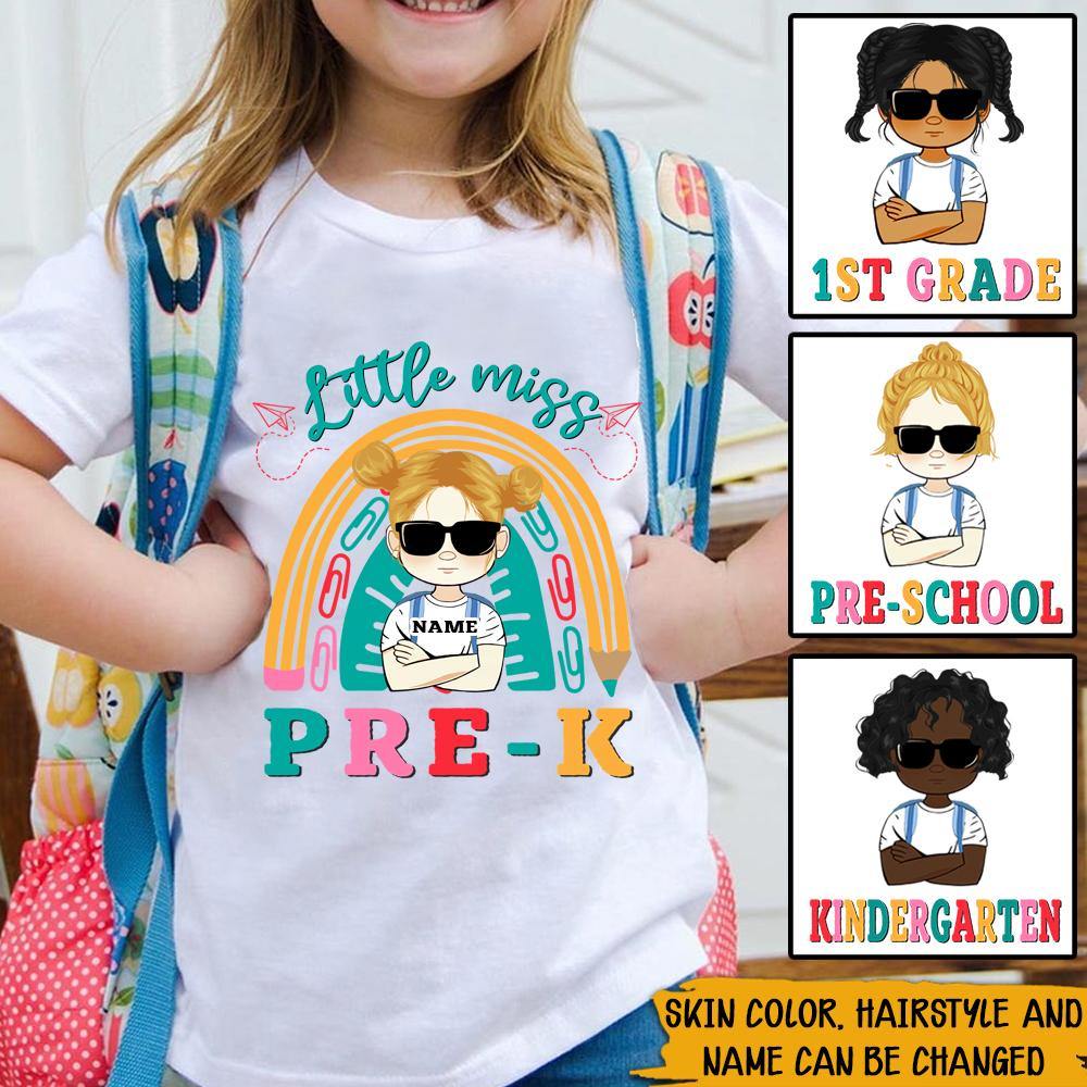 Back To School Custom T Shirt Little Miss Personalized Gift For Girl - PERSONAL84
