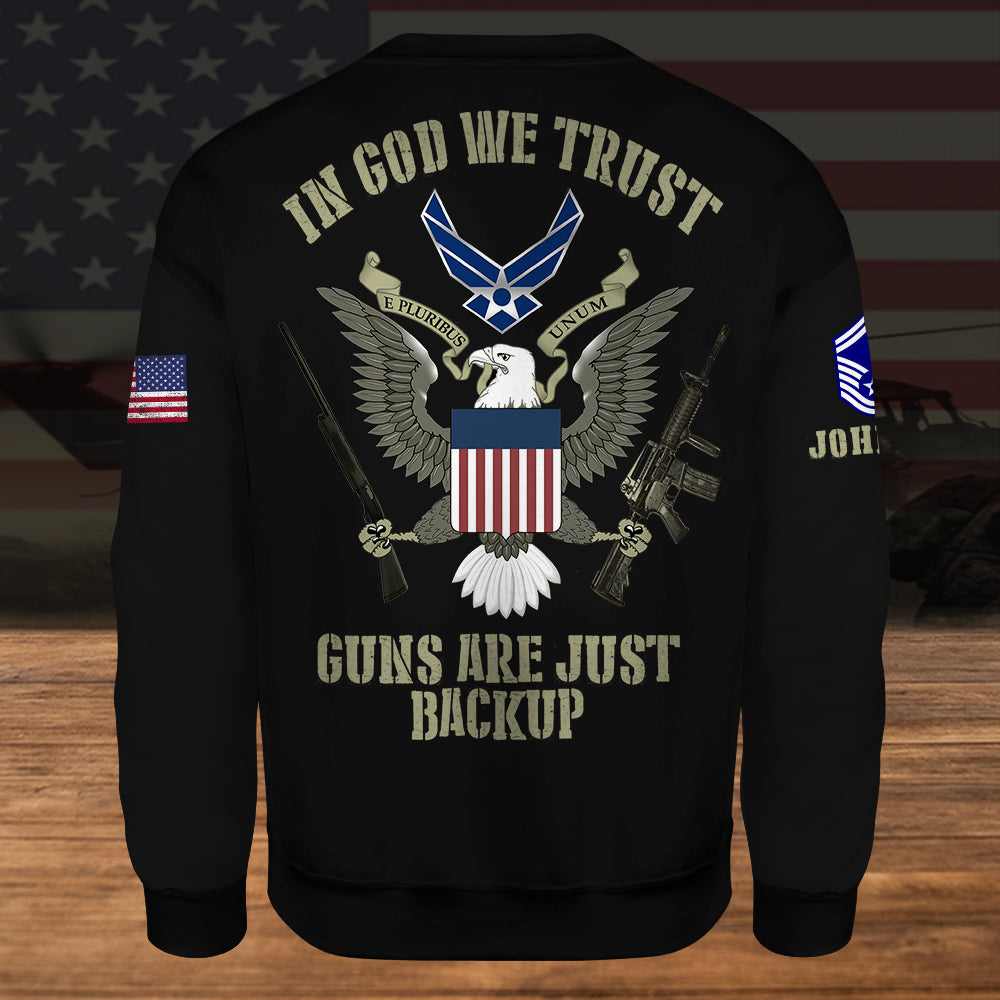 Veteran Custom All Over Printed Shirt In God We Trust Gun Are Just Backup Personalized Gift