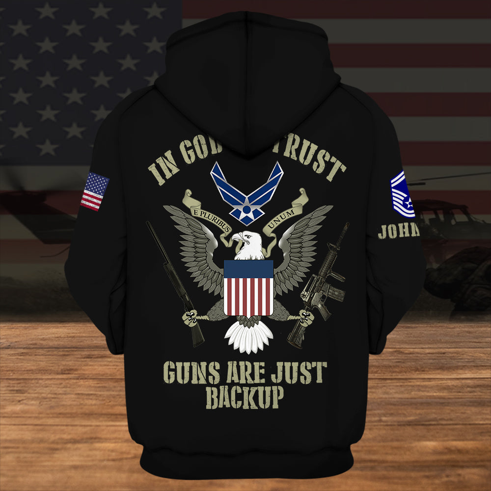 Veteran Custom All Over Printed Shirt In God We Trust Gun Are Just Backup Personalized Gift