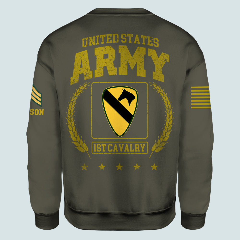 Army Veteran Custom All Over Printed Shirt Division And Rank Personalized Gift