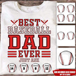 Baseball Custom T Shirt Best Baseball Dad Ever Father's Day Personalized Gift - PERSONAL84