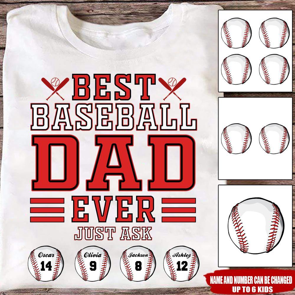 Baseball Custom T Shirt Best Baseball Dad Ever Father's Day Personalized Gift - PERSONAL84