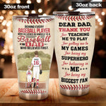 Baseball Custom Tumbler Behind Every Baseball Player Is A Baseball Dad Personalized Gift - PERSONAL84