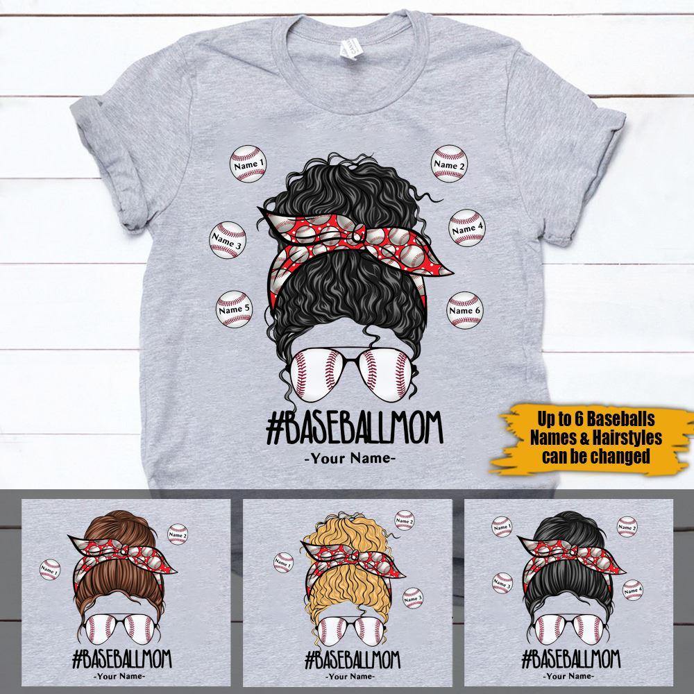Baseball Mother's Day Custom T Shirt Baseballmom Personalized Gift - PERSONAL84