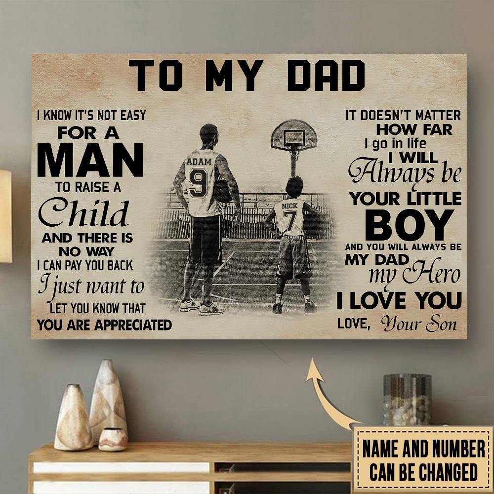 Basketball Dad Custom Poster You Always Be My Dad My Hero Father's Day Personalized Gift - PERSONAL84
