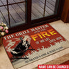 BBQ Custom Doormat Grill Master Lives Here With Flame Of His Life Couple Valentine&#39;s Day Personalized Gift - PERSONAL84