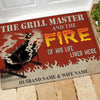 BBQ Custom Doormat Grill Master Lives Here With Flame Of His Life Couple Valentine&#39;s Day Personalized Gift - PERSONAL84