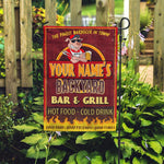 BBQ Custom Garden Flag Backyard Bar And Grill Good Food Good Friends Personalized Gift - PERSONAL84