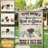 BBQ Custom Garden Flag Backyard Bar And Grill When It Gets Hot Grab A Cold One Personalized Gift - PERSONAL84