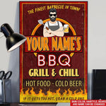 BBQ Custom Poster Grill And Chill If It Gets Hot Grab A Cold One Personalized Gift - PERSONAL84