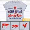 BBQ Custom T Shirt Bar B Que Taste Like Freedom Independence Day Personalized Gift - PERSONAL84