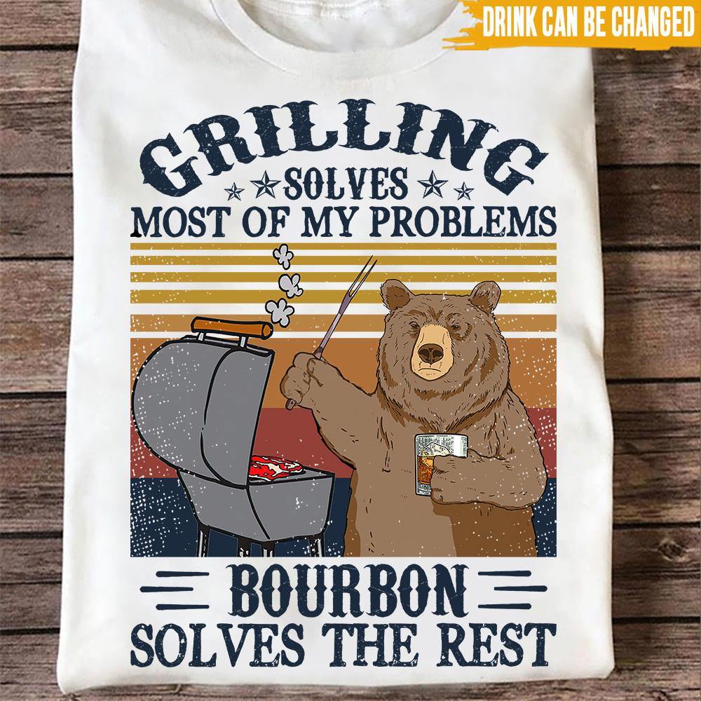 BBQ Custom T Shirt Grilling Solves Most Of My Problems Beer Solves The Rest Personalized Gift - PERSONAL84