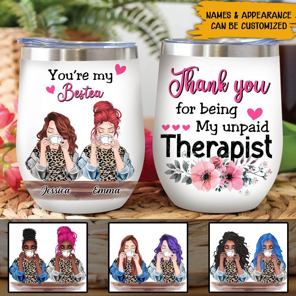 Best Friends Custom Wine Tumbler You're My Bestea Personalized Gift For Best Friends - PERSONAL84