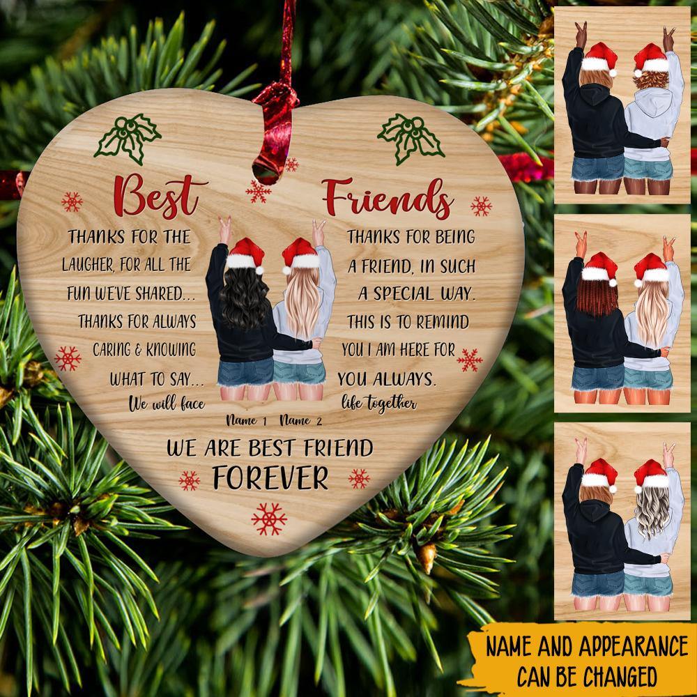 Bestie Christmas Custom Ornament We Will Face Life Together Personalized Best Friend Gift - PERSONAL84