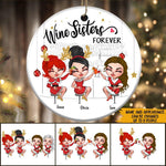 Bestie Christmas Custom Ornament Wine Sisters Forever Personalized Best Friend Gift - PERSONAL84