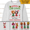 Bestie Christmas Custom Sweater Merry Drunk We&#39;re Christmas Personalized Gift For Best Friend - PERSONAL84