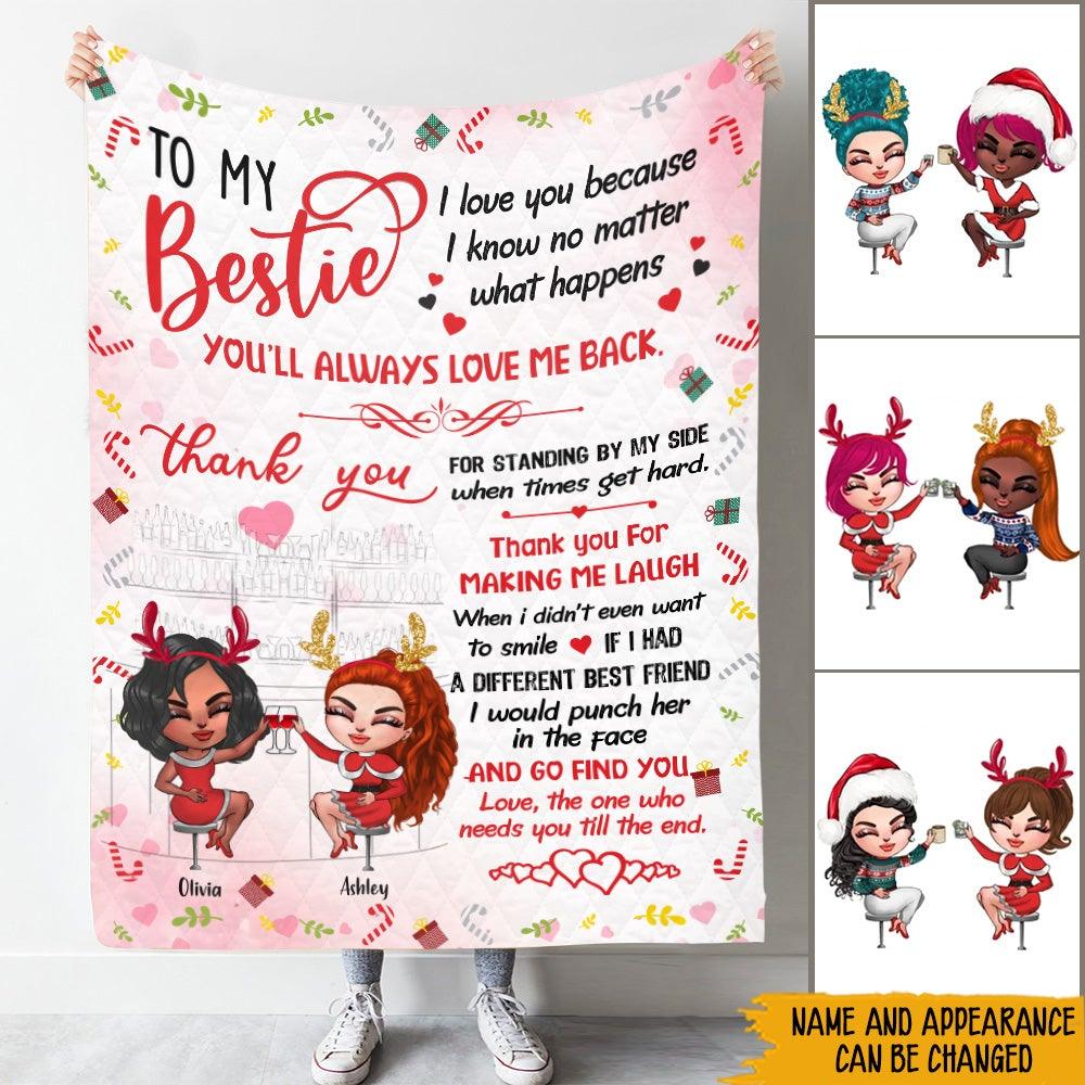 Bestie Custom Blanket Thank You For Standing By My Side Personalized Best Friend Gift - PERSONAL84