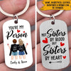 Bestie Custom Keychain Not Sister By Blood But Sister By Heart Personalized Best Friend Gift - PERSONAL84