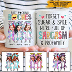 Bestie Custom Mug Best Fuckin Bitches We're Full Of Sarcasm & Profanity Personalized Best Friend Gift - PERSONAL84