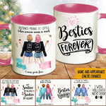 Bestie Custom Mug Miles Apart But Besties At Heart Personalized Long Distance Best Friend Gift - PERSONAL84